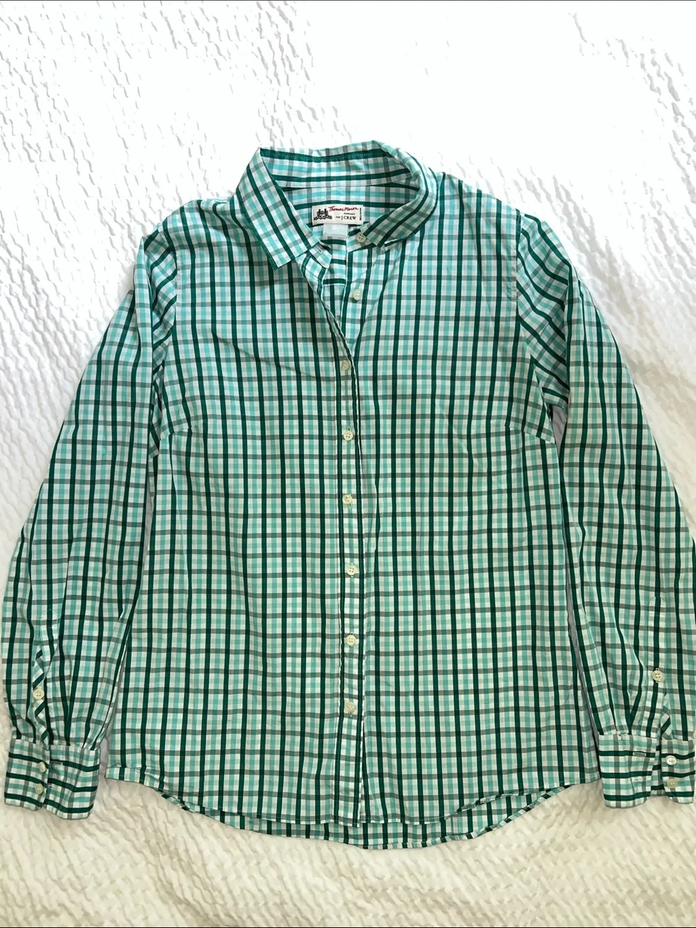 Thomas Mason for J.Crew women's button-up shirt in 100% cotton sz Small Slim
